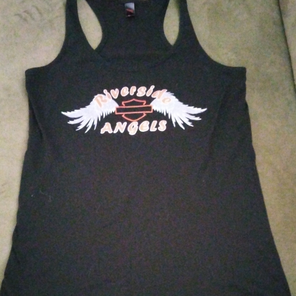 Harley Davidson Tank with Riverside Angels Wing Graphic